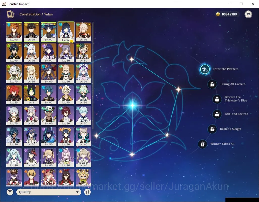 Genshin Impact Accounts Mid Game ASIA |AR 56|10 Limited+ 3 [5 Star Weapon]|Zhongli+Sign,Yelan C1,Raiden,Shenhe,Emilie,Etc 3