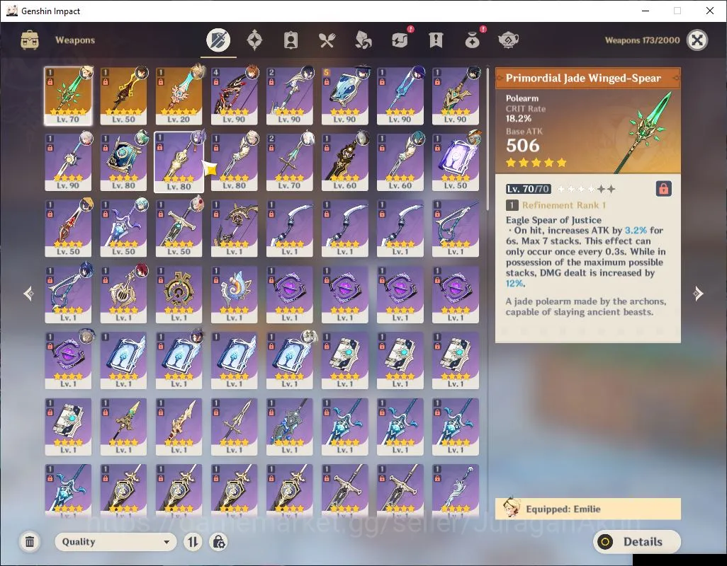 Genshin Impact Accounts Mid Game ASIA |AR 56|10 Limited+ 3 [5 Star Weapon]|Zhongli+Sign,Yelan C1,Raiden,Shenhe,Emilie,Etc 5