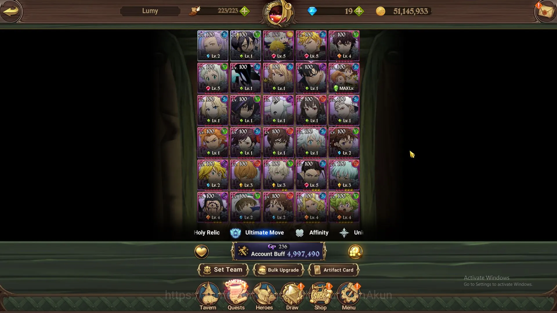 The Seven Deadly Sins: Grand Cross Accounts Endgame ASIA|4,9M CC|2 LR+9 UR+Many 2