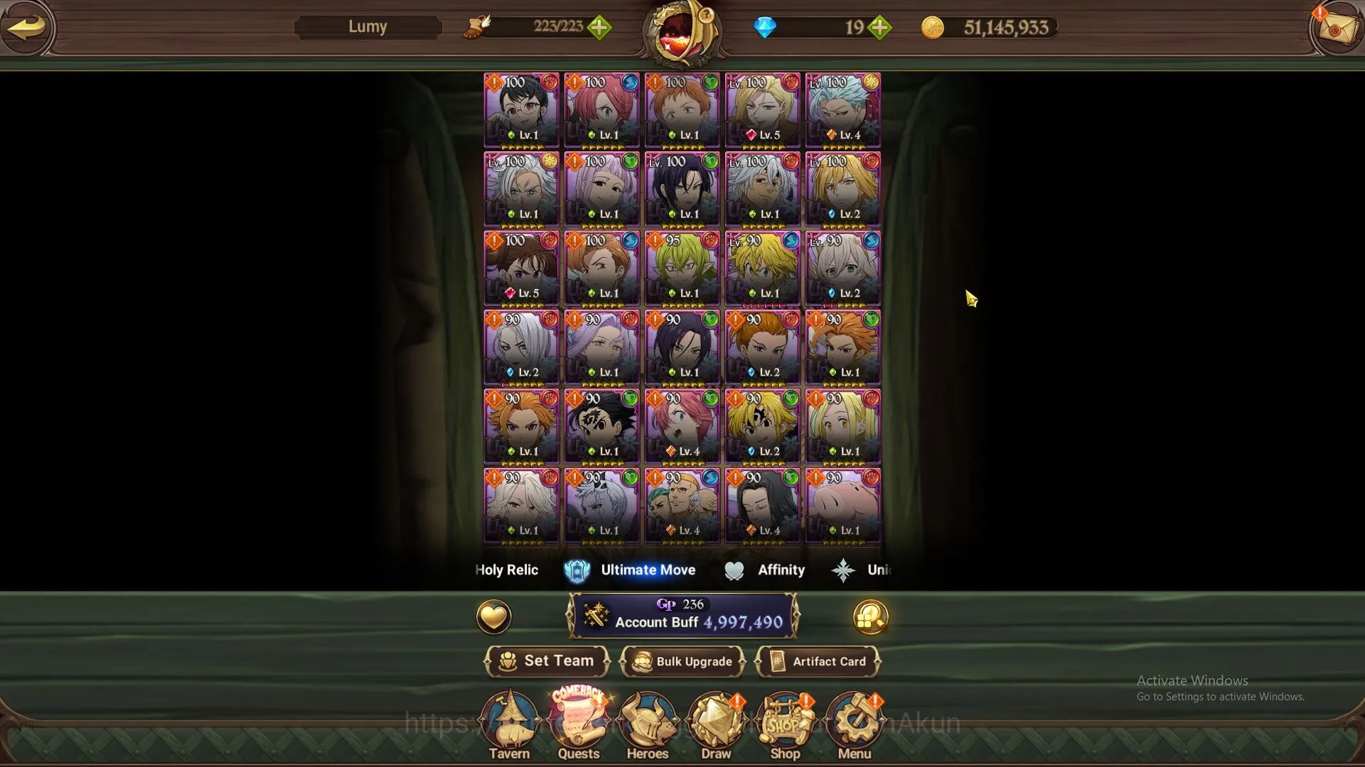 The Seven Deadly Sins: Grand Cross Accounts Endgame ASIA|4,9M CC|2 LR+9 UR+Many 3