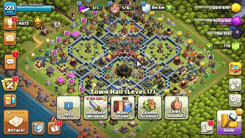 Clash Royale Accounts Lvl 55||Free COC TH 17|Trophy 9624|KTL 15|Lim Skin image 3