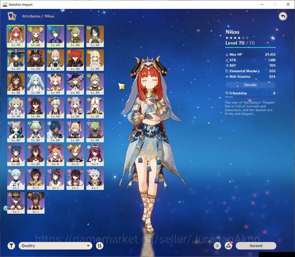 Genshin Impact Accounts ASIA | AR 35 | 4 Limited+2 [5 Star Weapon]| Nilou+ image 2