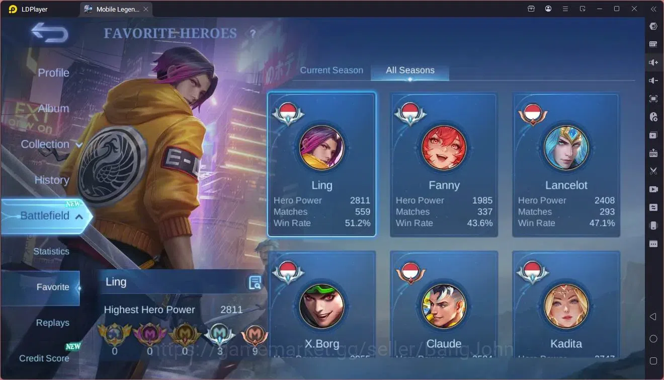 Mobile Legends: Bang Bang Accounts Global|Hero 132|Skin 414|Exalted|Legend Alu|KOF GS image 20