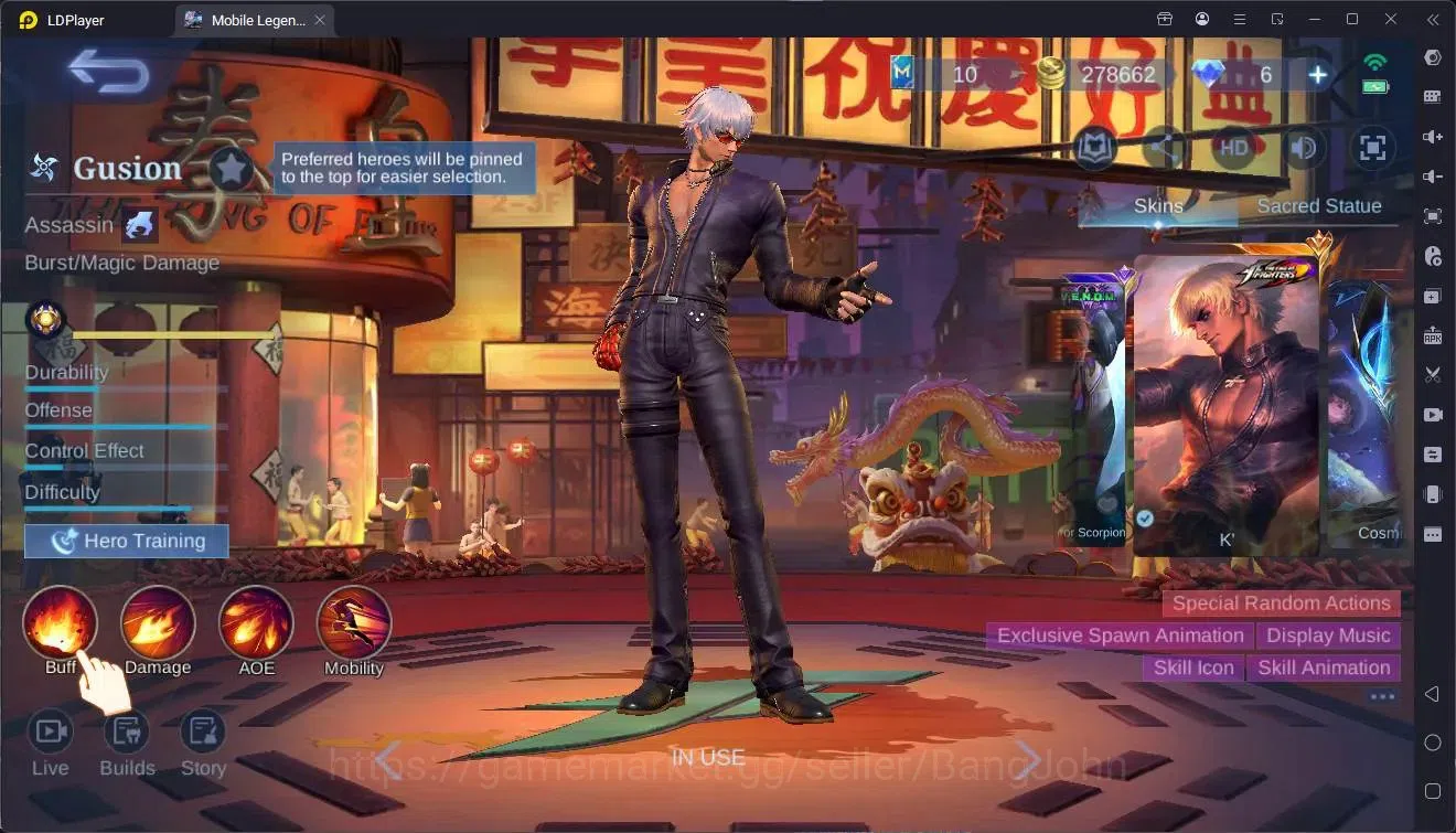 Mobile Legends: Bang Bang Accounts Global|Hero 132|Skin 414|Exalted|Legend Alu|KOF GS image 4