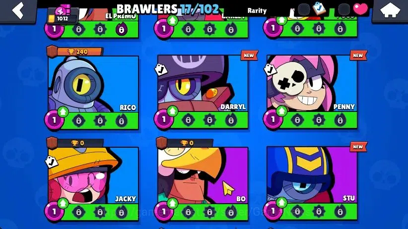 Brawl Stars Accounts 1012 Trophy|17 Brawlers 3 Max Lvl [Glowy,Edgar,She image 4