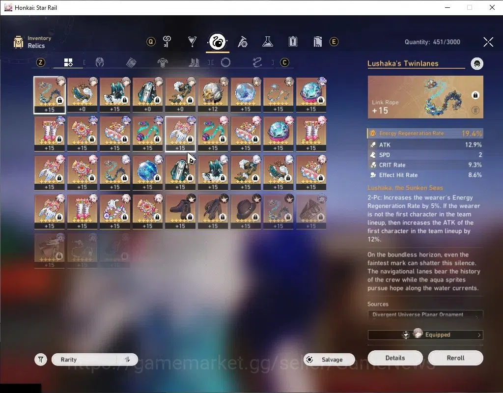 Honkai Star Rail Accounts Asia|TL 65|Premium HyperCarry|11 Limited|(Evanesci image 7