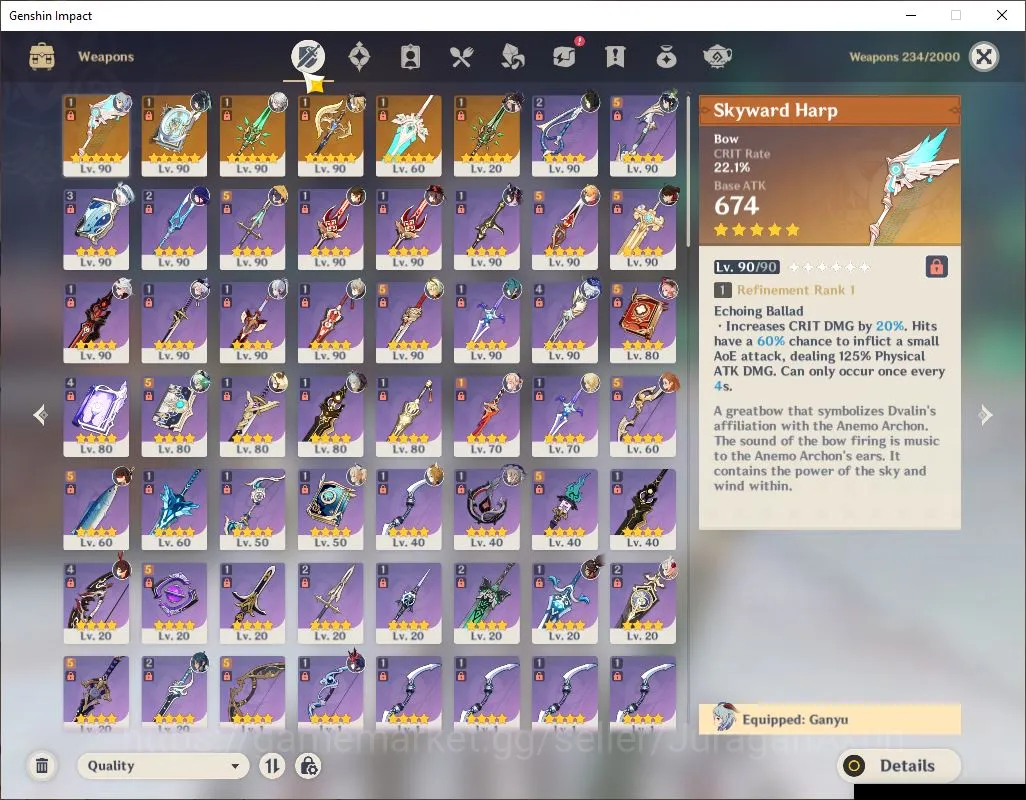 Genshin Impact Accounts Mid Game ASIA|AR59| 15 Limited+6 [5 Star's Weapon] Navia+Sign [Ayaka C1,Furina,Arlecchino,Aloy 5