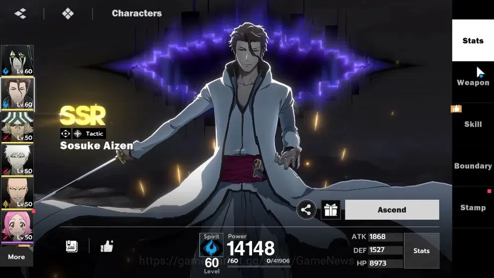 BLEACH: Soul Resonance Accounts NUVERSE SEA|Lv46|6 SSR|5 Sign|(Ulquiorra,Aizen,Urahara,Ikkaku,Tosen)+Stamp,Ichigo IH|+10 6