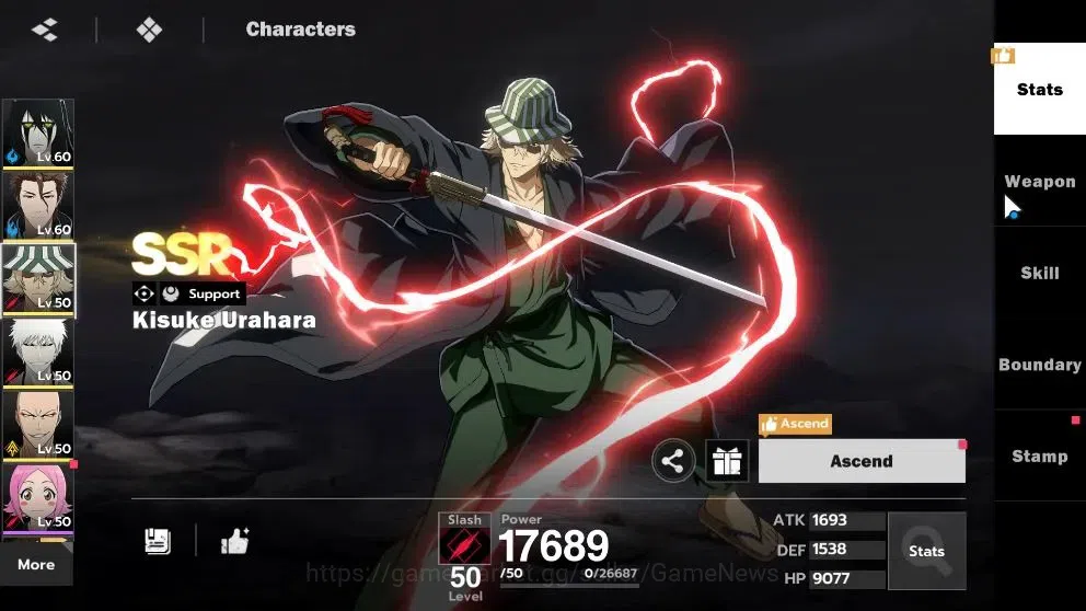 BLEACH: Soul Resonance Accounts NUVERSE SEA|Lv46|6 SSR|5 Sign|(Ulquiorra,Aizen,Urahara,Ikkaku,Tosen)+Stamp,Ichigo IH|+10 8