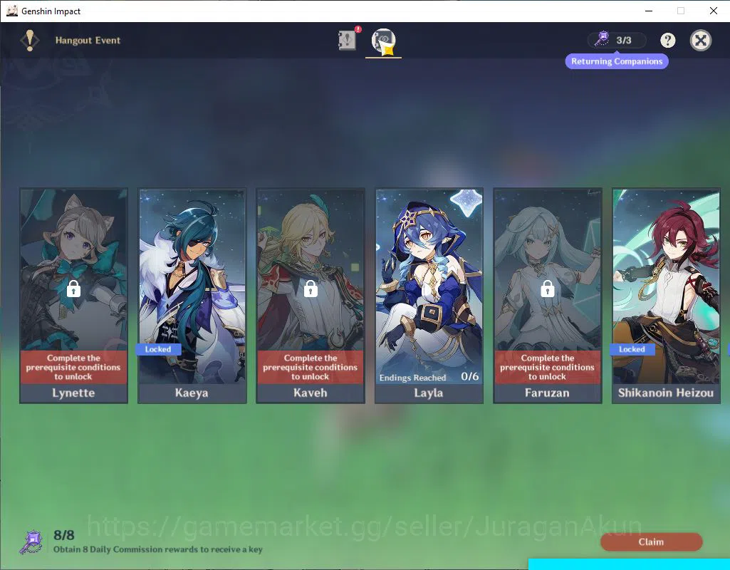 Genshin Impact Accounts ASIA|AR 57|8 Limited +3(*5Weapon)|Nahida+sign,Furi image 12