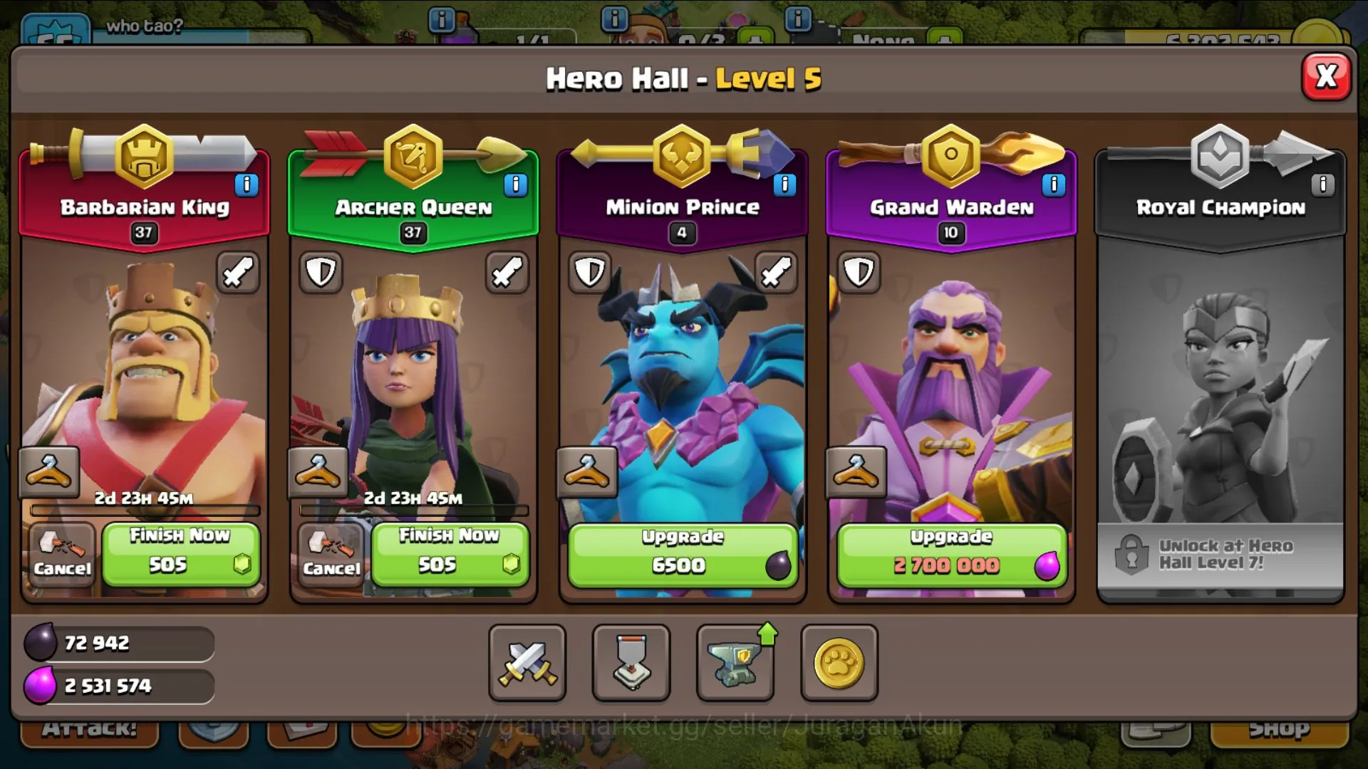 Clash of Clans Accounts Mid-Tier TH12- BH6|Lv 65|3Builder - Thropy 1973 - HH5|BK38:AQ38:MP4:GW10|Supercell ID|(COC1024) 4