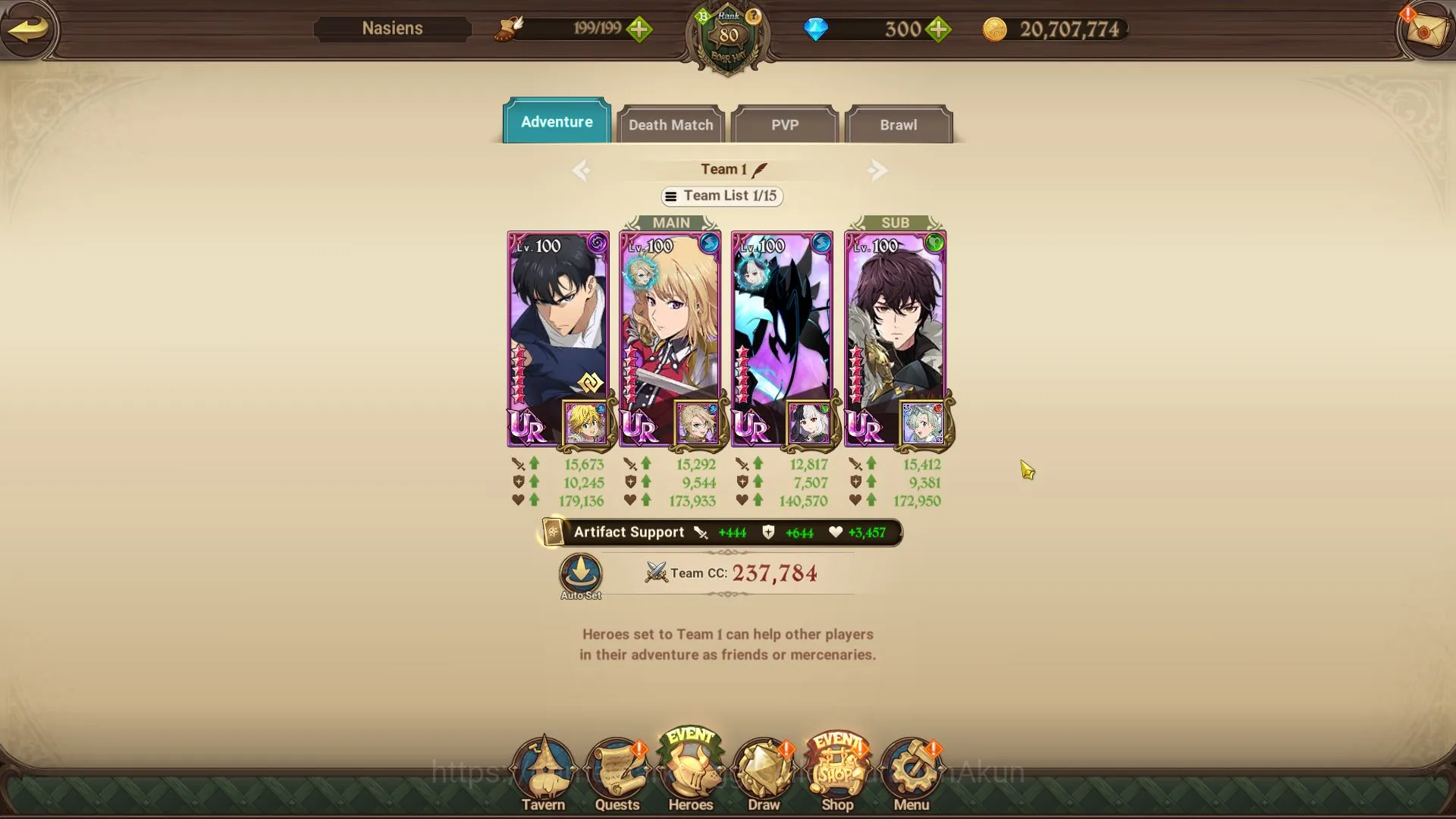The Seven Deadly Sins: Grand Cross Accounts Midgame ASIA | 2,8M CC | 2 LR + 2 UR + Full Solev Collabs 5
