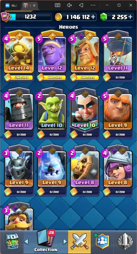 Clash Royale Accounts Global |CL 1232|KTL 13|Trophy 9269 |119 Cards|6 Ch image 11