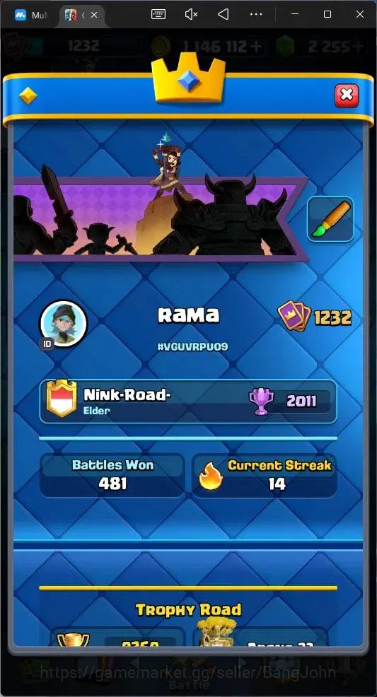 Clash Royale Accounts Global |CL 1232|KTL 13|Trophy 9269 |119 Cards|6 Ch image 3