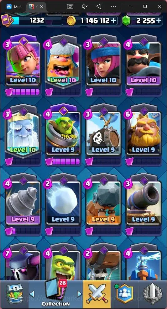 Clash Royale Accounts Global |CL 1232|KTL 13|Trophy 9269 |119 Cards|6 Ch image 9