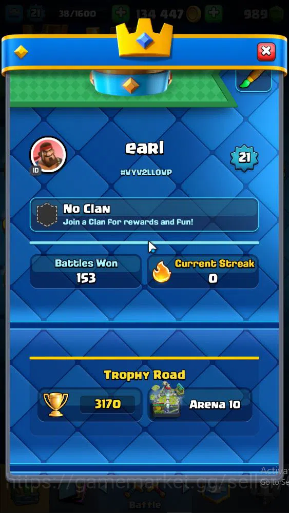 Clash Royale Accounts Lv 21|Trophy 3170|KTL 8|Limited Skin|Card 64| 3 EV image 2