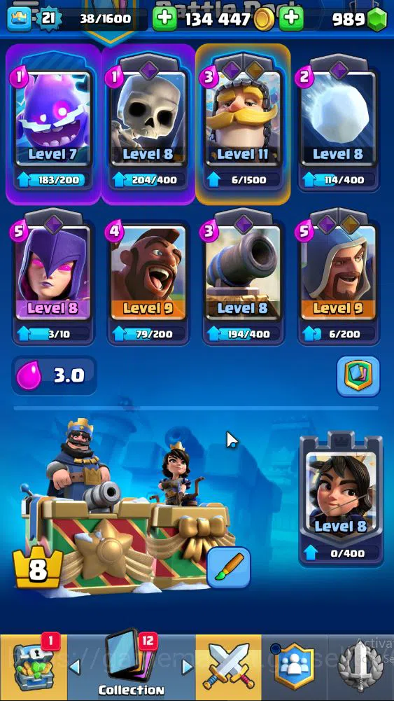 Clash Royale Accounts Lv 21|Trophy 3170|KTL 8|Limited Skin|Card 64| 3 EV image 4