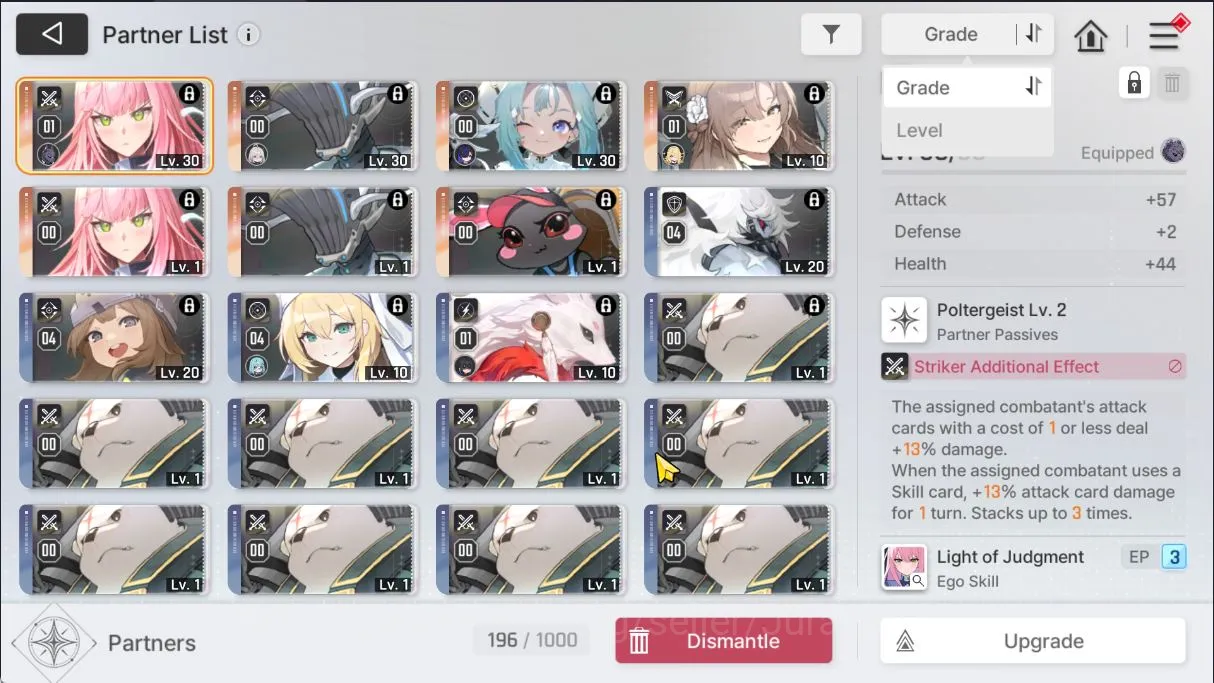 Chaos Zero Nightmare Accounts GLOBAL Lv 33 |4 SSR (HugoM1,Renoa,Orlea,Chizuru) 10SR[(Mika4,TressaM3,ReiM3,Etc)7 SR partner 3