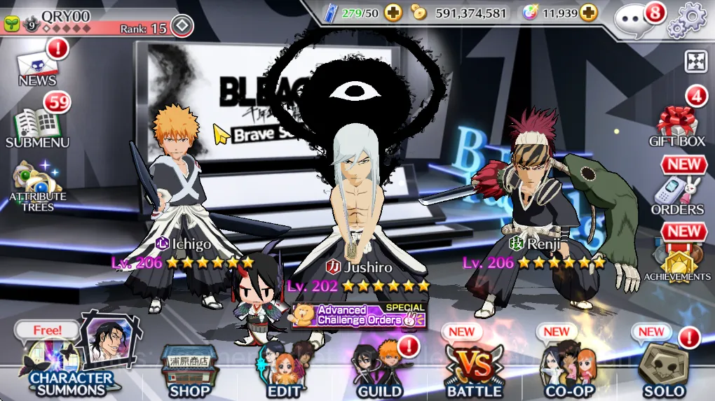 Bleach: Brave Souls Accounts [GLOBAL] 11K Orbs | Fresh Story | TYBW25 Renji+Jus image 4