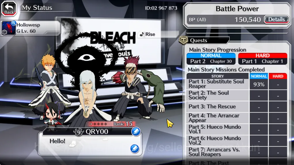 Bleach: Brave Souls Accounts [GLOBAL] 11K Orbs | Fresh Story | TYBW25 Renji+Jus image 5