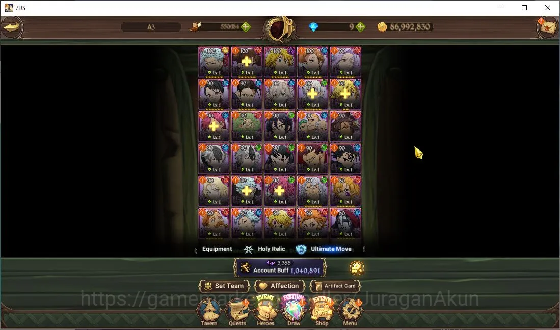 The Seven Deadly Sins: Grand Cross Accounts Starter GLOBAL|1M CC| Starter | 4UR | Fate Skuld,Mael,Sabunak,Arthur |Code 5