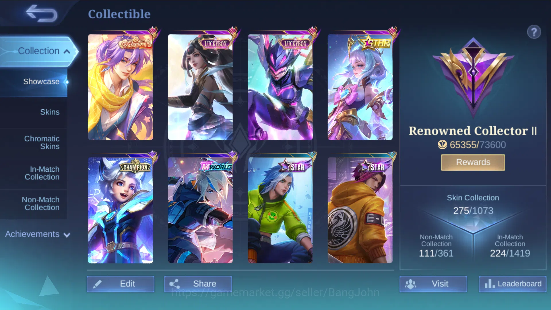 Mobile Legends: Bang Bang Accounts hero 131 | skin 275|Recal tas biru & merah|valenti image 12