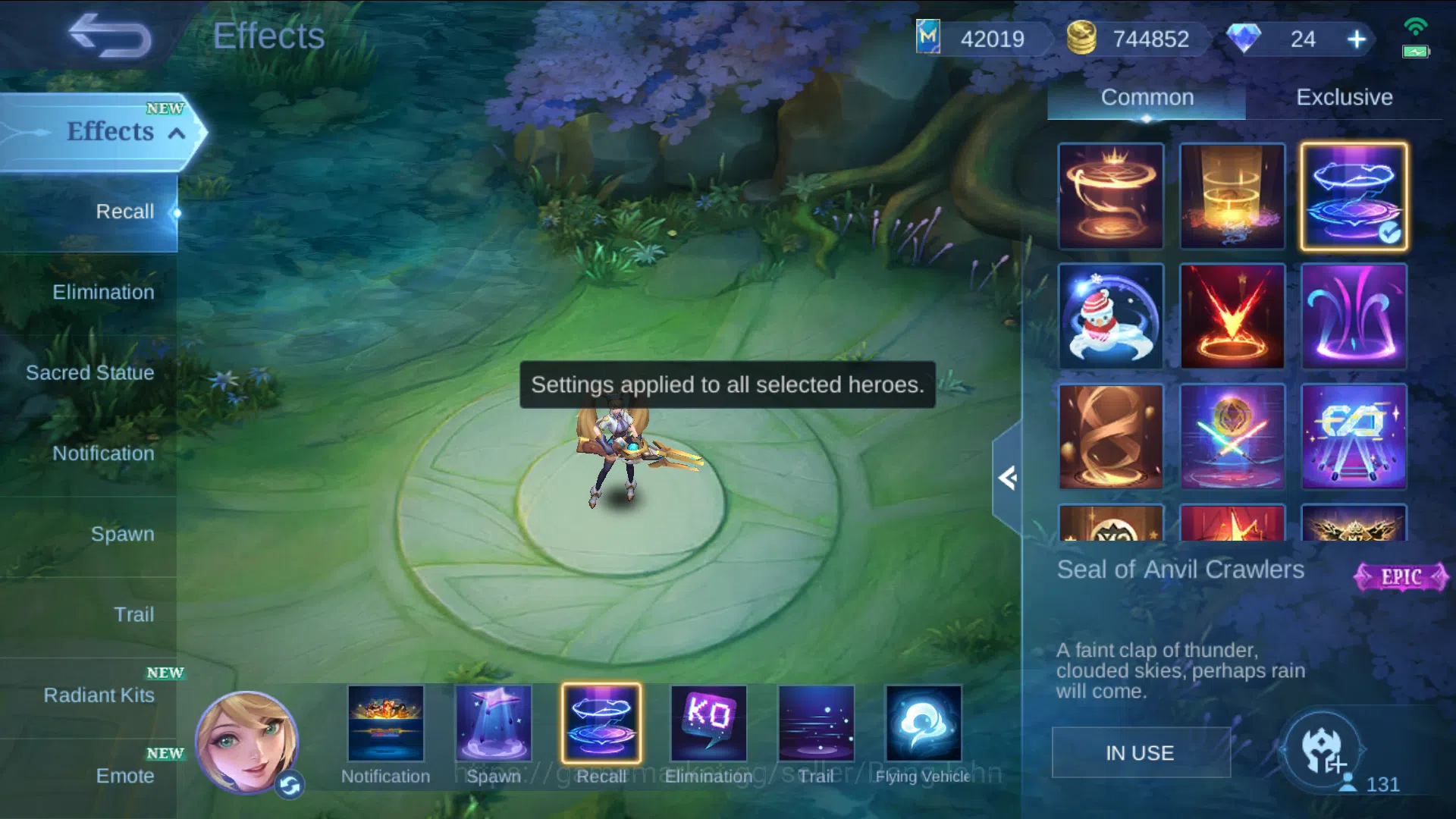 Mobile Legends: Bang Bang Accounts hero 131 | skin 275|Recal tas biru & merah|valenti image 14