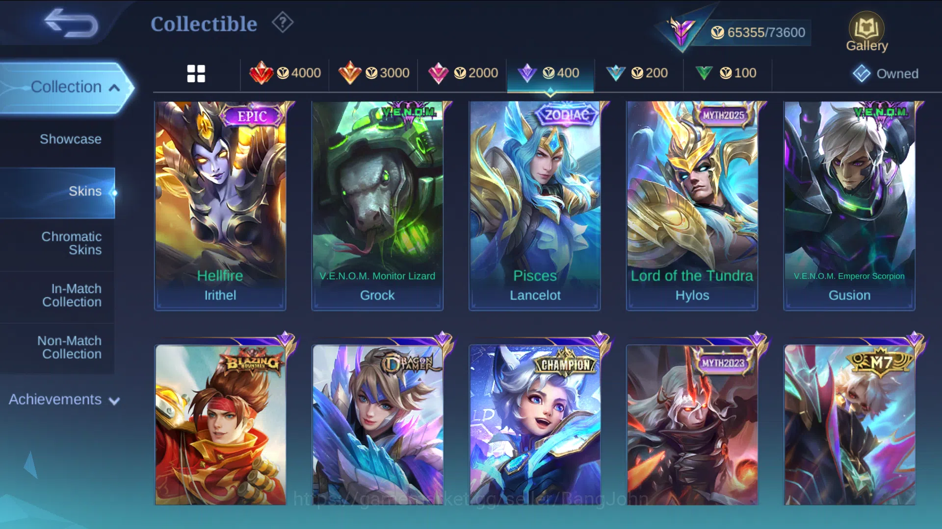 Mobile Legends: Bang Bang Accounts hero 131 | skin 275|Recal tas biru & merah|valenti image 8