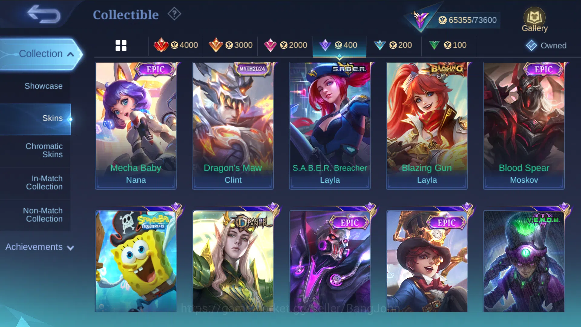 Mobile Legends: Bang Bang Accounts hero 131 | skin 275|Recal tas biru & merah|valenti image 9