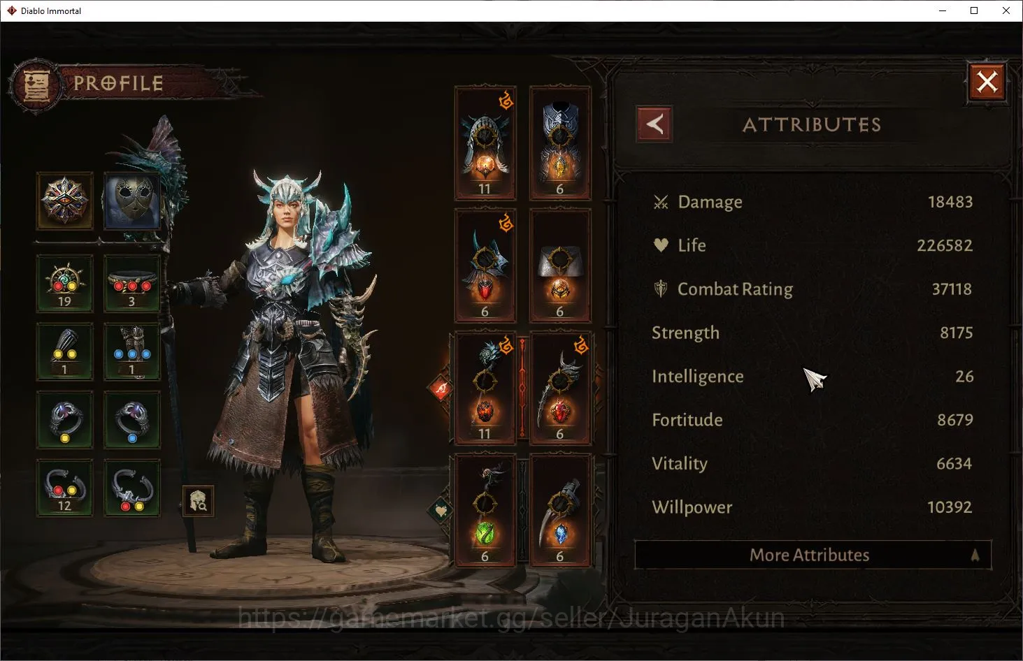 Diablo Immortal Accounts Mid-Tier SEA - Vasily | Lv60 (662) Druid | 37K CR | Reso 390 | Inferno I | Paragon Meledictor 2