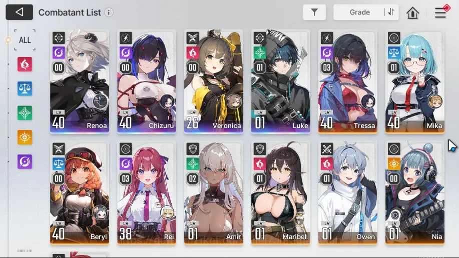 Chaos Zero Nightmare Accounts Global | LV 35 | 4 SSR [Chizuru,Veronica,Renoa,LukeM1,etc]+ 9 SR | 9,8k Crystals | Log Stove 3
