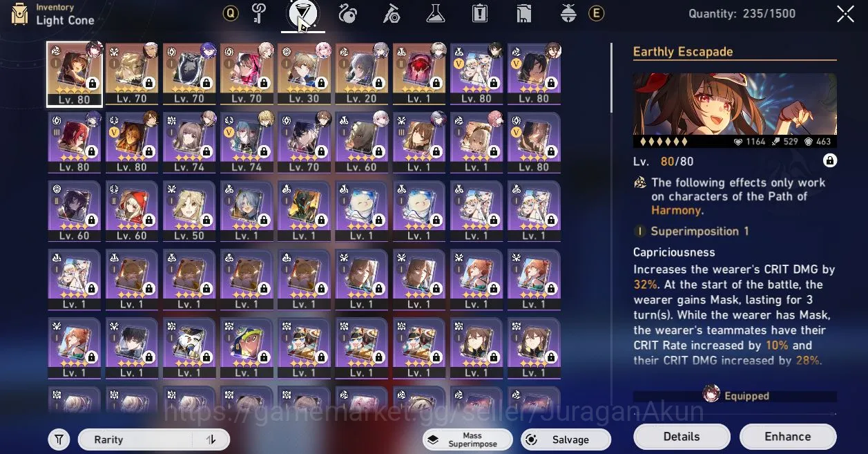 Honkai Star Rail Accounts Mid Game ASIA [TL68] 9 Limited [ Acheron +Sign, Sparkle + Sign, Firefly, Jiaoqiu, Collab Saber ETC 4