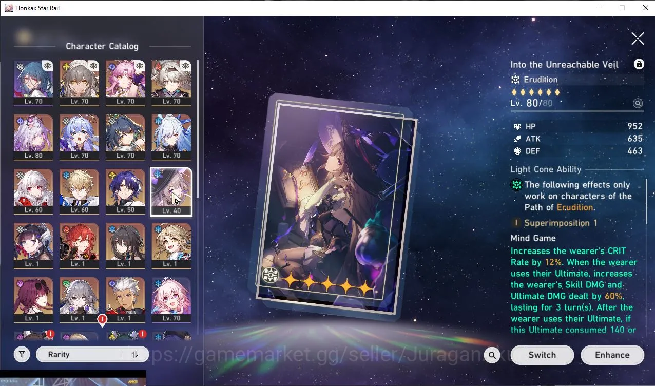 Honkai Star Rail Accounts Mid Game ASIA|TL62|9 Limited [Castorice+Sign,The 4