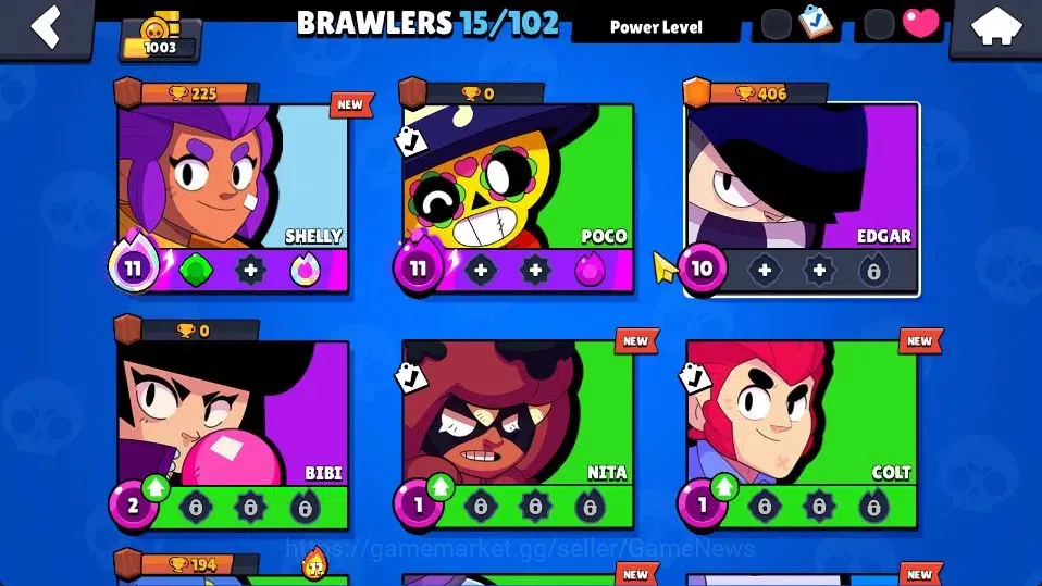 Brawl Stars Accounts 1003 Trophy|15 Brawlers 2 Max Lvl [Poco,Shelly]|11 image 5