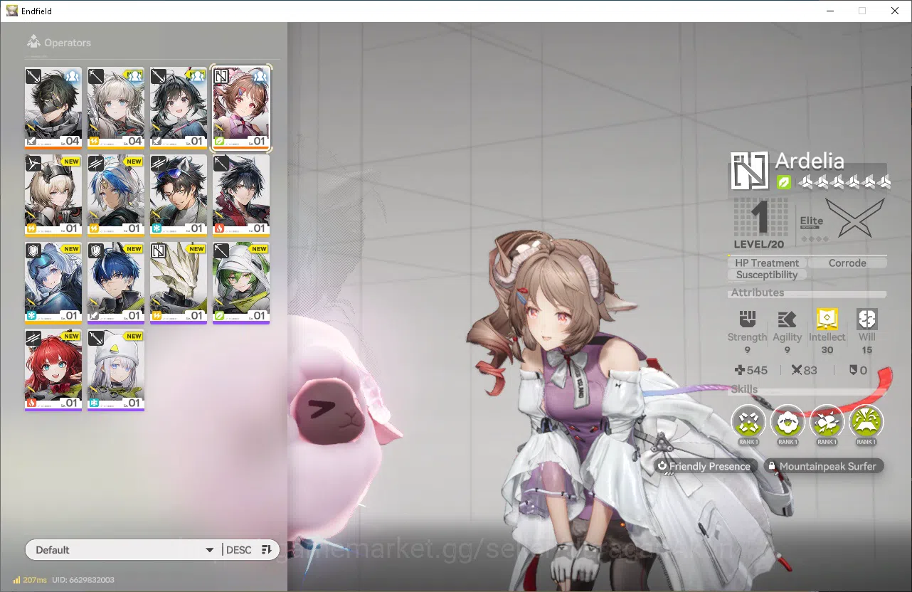 Arknights: Endfield Accounts NA/EU|Fresh Starter + Meta SSR Ardelia + 5 SR (Perlica P2, etc)|3 SR Weapon|1 HH,Skip 5