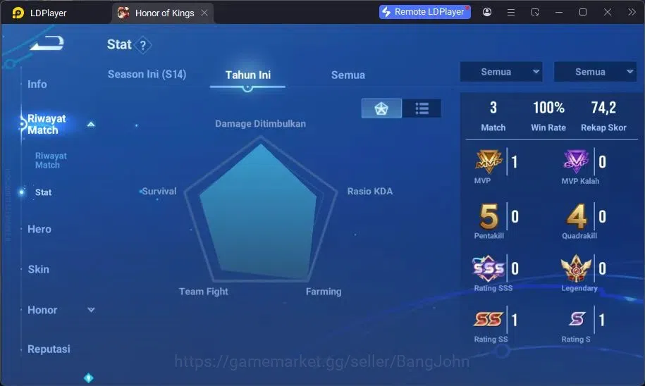 Honor of Kings Accounts Global | 47H/44S | 2 LGD Li Xin, Lady Sun | 2 Lord image 12