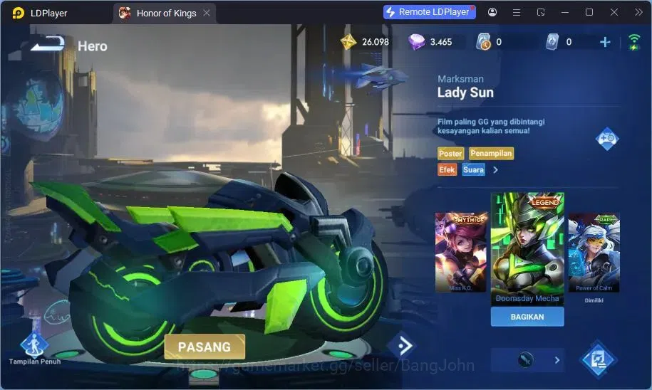 Honor of Kings Accounts Global | 47H/44S | 2 LGD Li Xin, Lady Sun | 2 Lord image 8