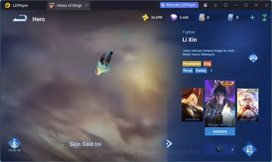 Honor of Kings Accounts Global | 47H/44S | 2 LGD Li Xin, Lady Sun | 2 Lord image 9