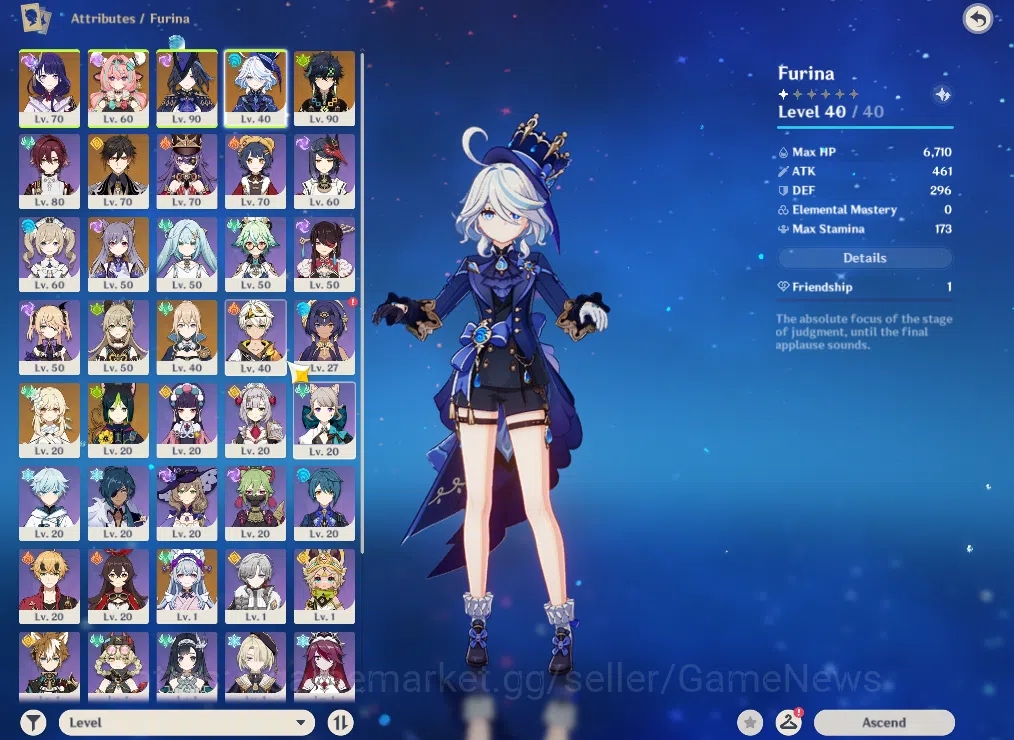 Genshin Impact Accounts ASIA|AR55|6 Limited+1(*5Weapon)|Furina,Clorinde,Ra image 3