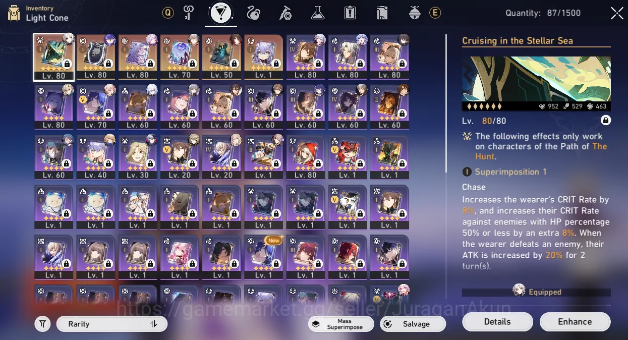 Honkai Star Rail Accounts ASIA [TL67] 8 Limited (Castorice+Sign, Acheron+Sig image 7