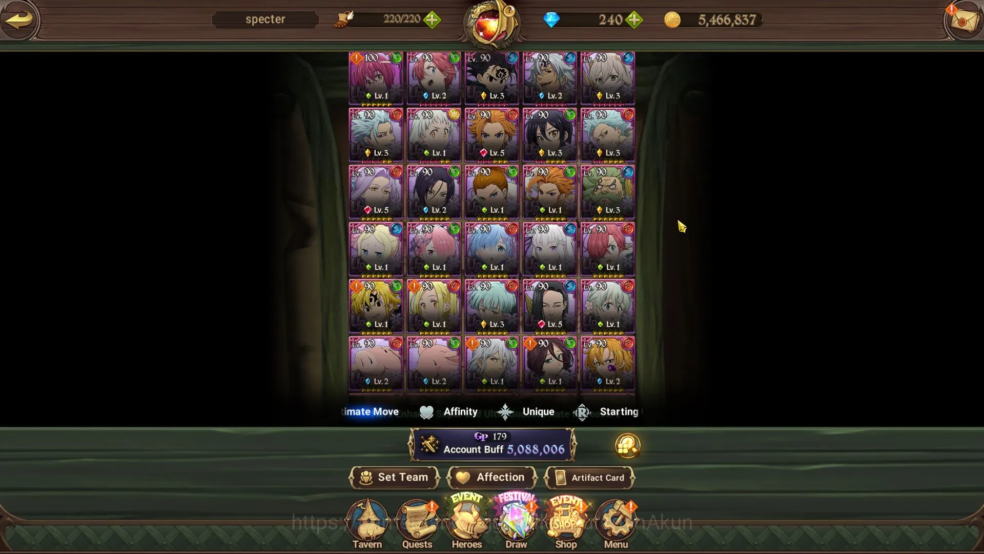 The Seven Deadly Sins: Grand Cross Accounts Endgame ASIA|5M CC|4 LR + 3 UR + Many Collab + 240 2