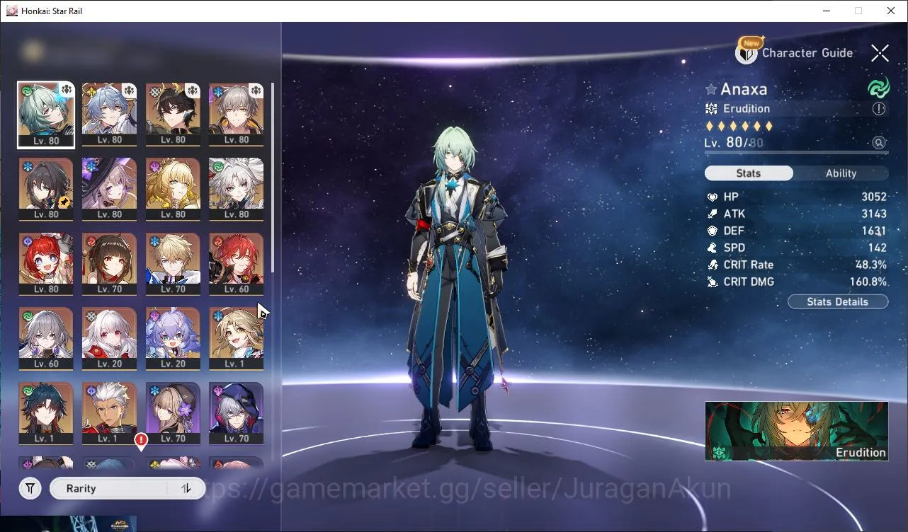 Honkai Star Rail Accounts Mid Game ASIA|TL 67|10 Limited|Anaxa+Sign,Sunday,Aglaea,Feixiao,3B,Lingsha,Etc|MC Male|3K 2