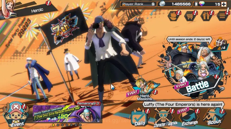 One Piece Bounty Rush Accounts Global | 2 META EX | Sakazuki, Monster Kaido | Ran image 3