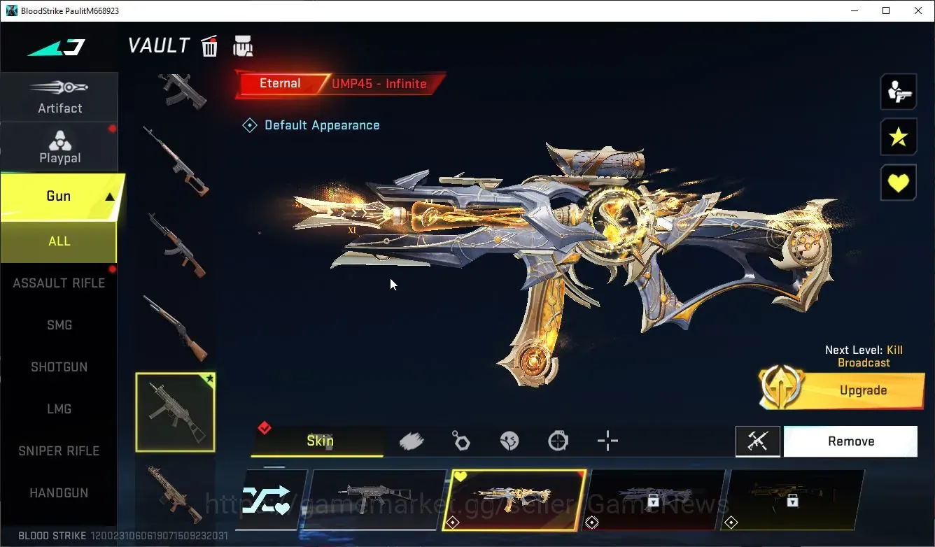 Blood Strike Accounts Rare Skin Asia|Eternal UMP45 Infinite+6 Striker+ Legendary MCX Perdition|Rank Bronze IV|NetEase|BLS6520 1