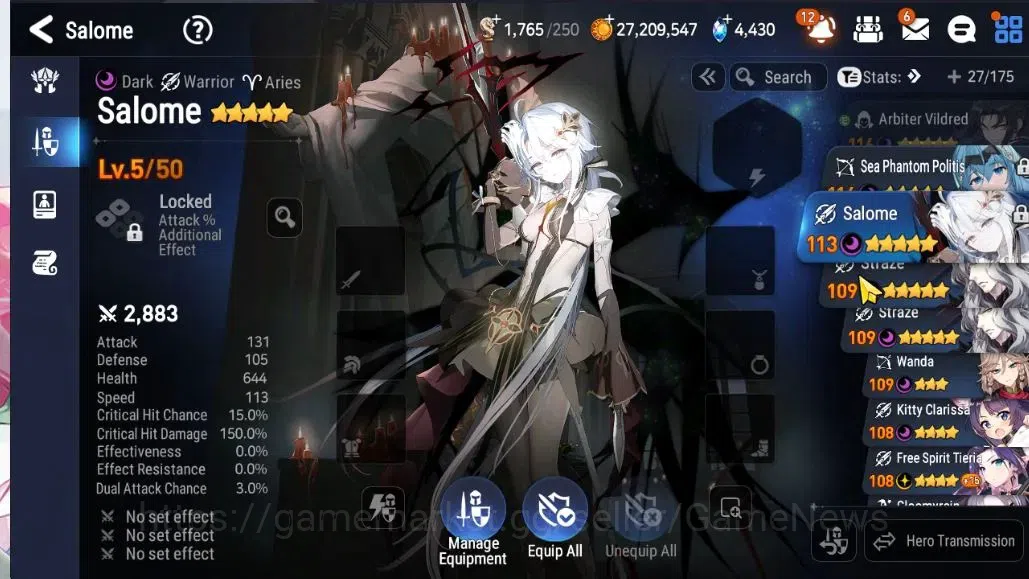 Epic Seven Accounts Limited Hero GLOBAL Unverif|New Era|5 ML(Salome,Harsetti,SP Politis,LR Krau)+Setsuka,Landy,Brieg|PoH 15