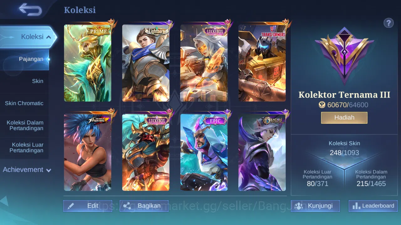Mobile Legends: Bang Bang Accounts Hero 127 Skin 248 | Prime Granger | Luckybox Lesle image 10