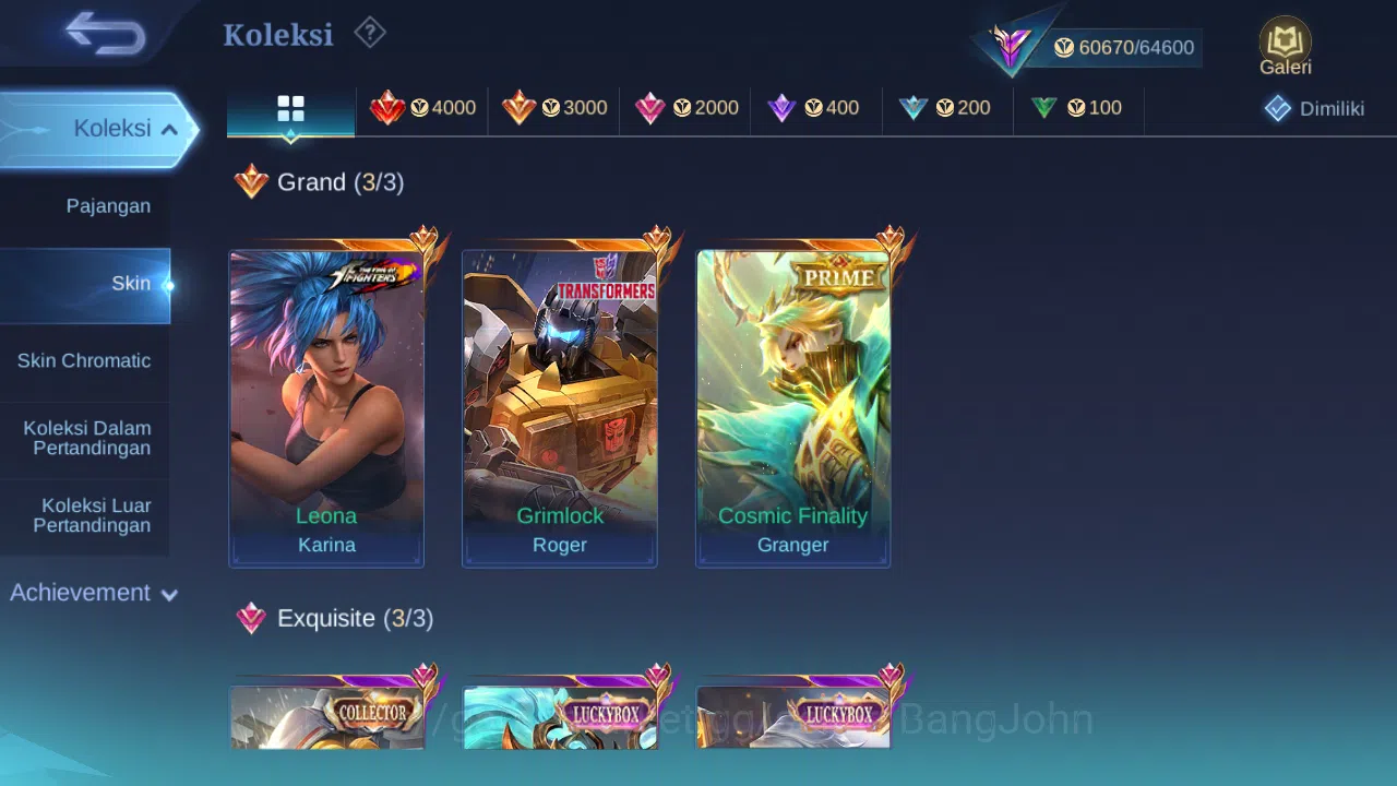 Mobile Legends: Bang Bang Accounts Hero 127 Skin 248 | Prime Granger | Luckybox Lesle image 2