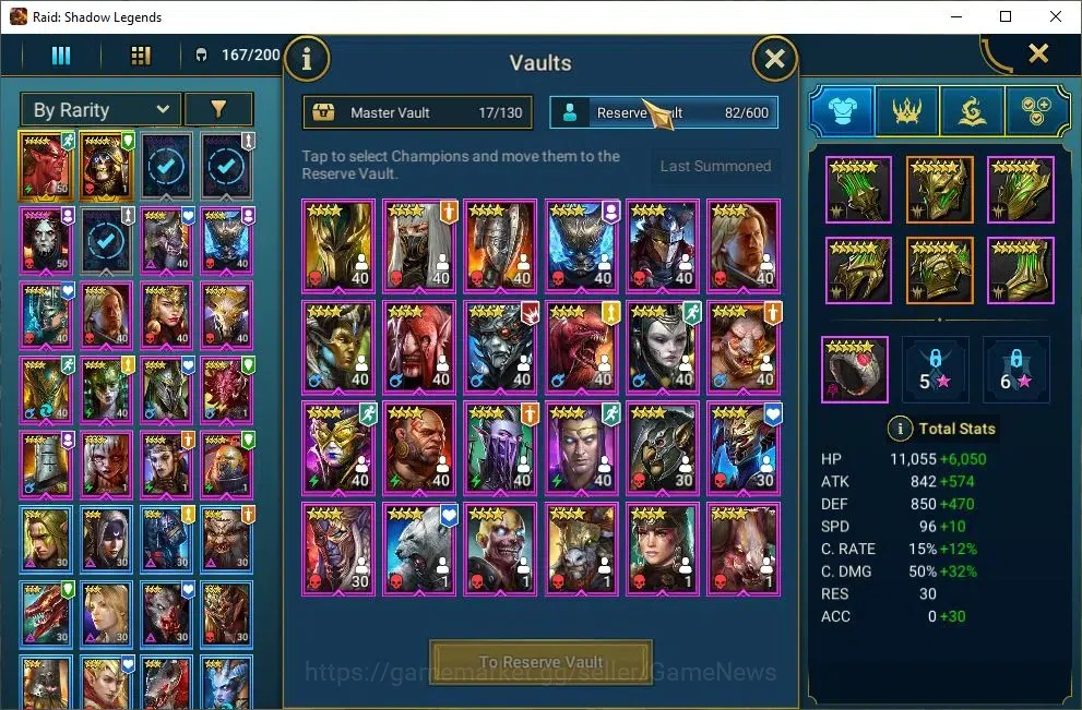 Raid: Shadow Legends Accounts Lv50 890K Power|1 Mythic(Galleus)|29 Legend(Ninja, image 6