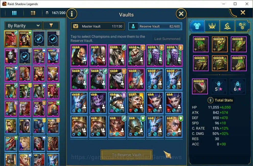 Raid: Shadow Legends Accounts Lv50 890K Power|1 Mythic(Galleus)|29 Legend(Ninja, image 8