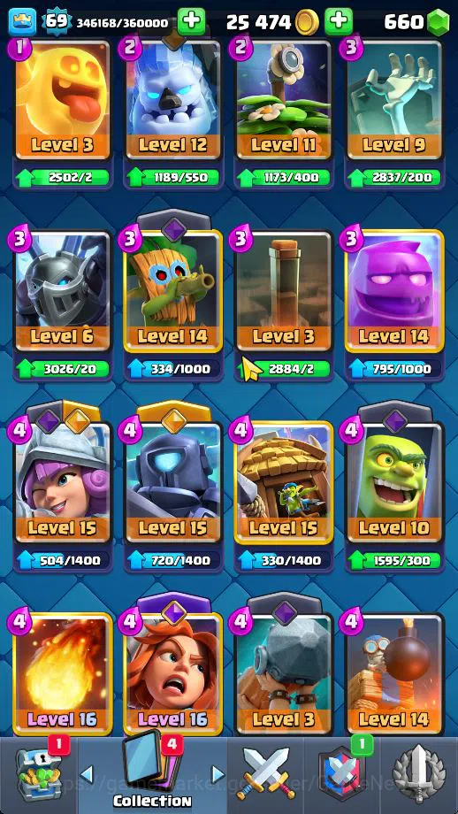Clash Royale Accounts Lv 69|Trophy 11383|KTL 15|Limited Skin|Card 121| 4 image 8